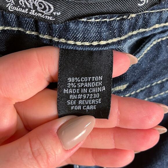 YNQ | Blue Wash Distressed Boot Cut Jeans | Bottoms - Picture 11 of 12